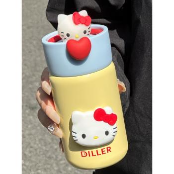 HelloKitty可愛水杯保溫杯女生高顏值迷你便攜小巧泡茶學生水杯子