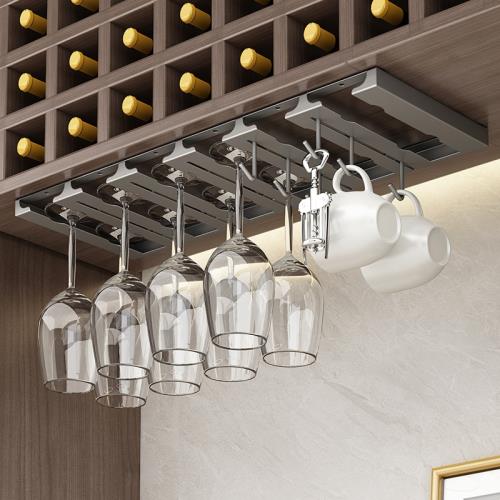 不銹鋼紅酒杯架倒掛高腳杯收納置物架子家用輕奢高檔擺件懸掛酒柜