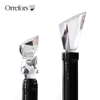 Orrefors水晶玻璃CARAT CITY儲存紅酒瓶塞創意密封香檳酒塞子通用