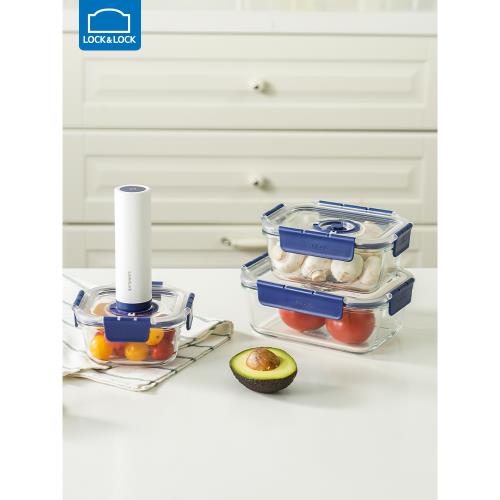 樂扣樂扣真空保鮮盒套裝家用食品耐熱玻璃冰箱收納輔食可加熱密封