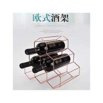 鐵藝紅酒架葡萄酒紅酒架北歐樣板間家飾品酒櫃擺件酒瓶置物架酒櫃