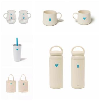 四季出品日倉HUMAN MADE BLUE BOTTLE聯名藍瓶玻璃保溫杯水杯包包