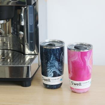 美國Swell保溫咖啡杯帶蓋吸管杯馬克杯桌面隨行杯送禮杯子女
