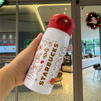 新款保溫杯便攜車載咖啡杯隨行水杯節日禮品杯子學生高顏值彈跳杯
