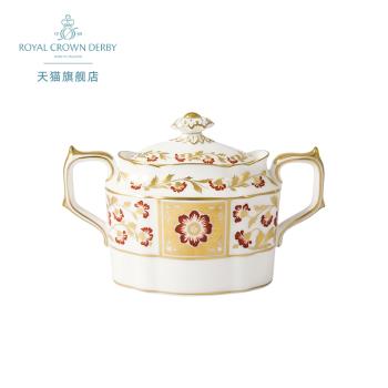 Royal Crown Derby德貝紅顏骨瓷歐式帶蓋糖罐糖缸糖盅下午茶英國