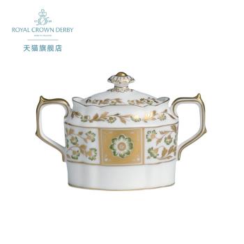 Royal Crown Derby德貝綠韻骨瓷歐式帶蓋糖缸糖罐家用下午茶英國