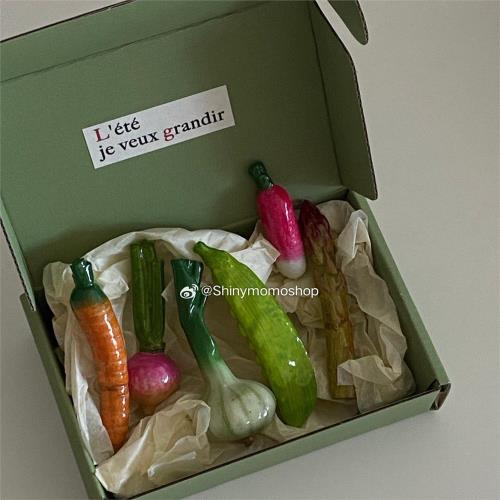 Shinymomo創意ins蔬菜擺件筷子架筷托餐具收納博主冰箱貼送人禮物