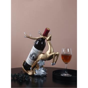 北歐現代創意紅酒架擺件家用客廳立式酒櫃裝飾品多功能置物架擺設