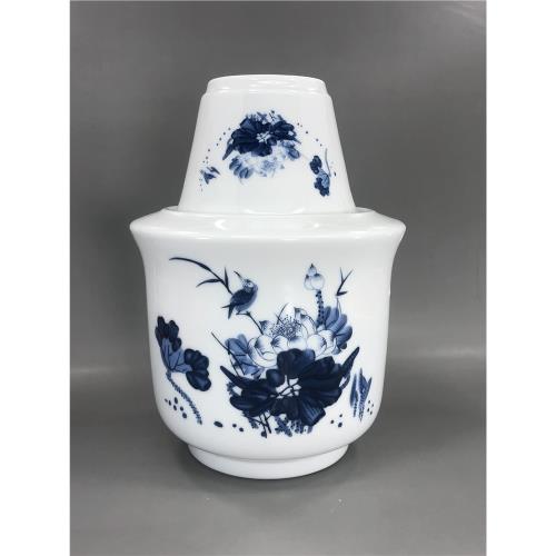 景德鎮直銷高白高溫陶瓷荷塘清趣半斤白酒溫酒壺黃酒燙酒器復古風