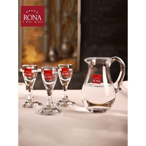 歐洲進口RONA水晶玻璃白酒杯子彈杯一口杯洋酒杯分酒器壺送禮套裝