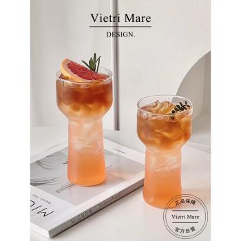 Vietri Mare玻璃杯創意透明冷萃咖啡杯高顏值冷飲杯水杯子丨珍妮
