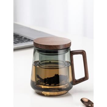捷安璽咖啡杯高檔精緻輕奢泡茶杯茶水分離高顏值英式下午茶玻璃杯