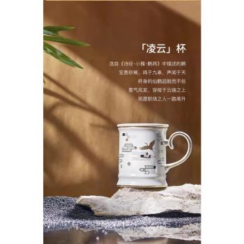 JOYYE辦公室杯子陶瓷馬克杯帶蓋男生款小眾咖啡杯送男友情侶杯子