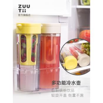 zuutii冷水壺咖啡冷萃壺大容量涼水壺冰箱家用耐高溫果茶冷泡茶杯