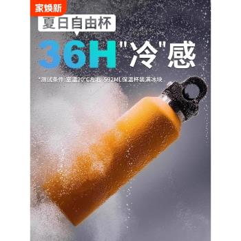 無螺紋保溫杯三指按壓單手開蓋保冷保冰塊戶外運動水杯車載咖啡杯
