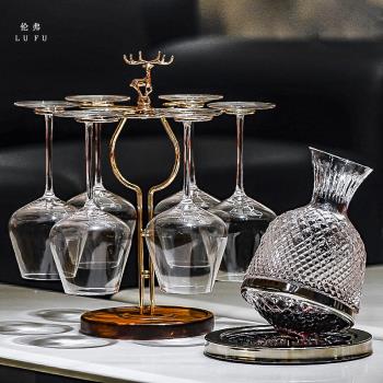 高檔輕奢紅酒杯醒酒器套裝家用水晶玻璃勃艮第大肚杯高腳葡萄酒杯