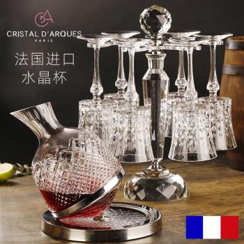 歐式水晶玻璃紅酒杯高檔雕花葡萄酒杯子創意不倒翁醒酒器家用