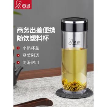 希諾塑料杯男士運動隨手杯便攜家用泡茶水杯夏日戶外耐摔飲水杯子