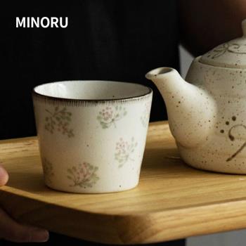 同合日本進口陶瓷茶杯子可愛花間松鼠日式手工咖啡杯耐熱客廳待客