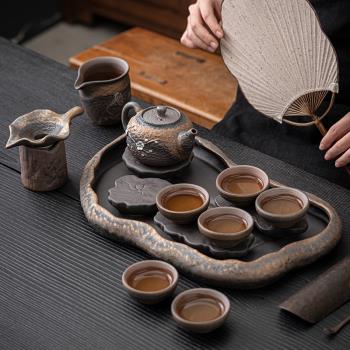 陶瓷功夫茶具套裝家用高檔茶藝中式復古茶盤茶壺客廳喝茶整套潮汕