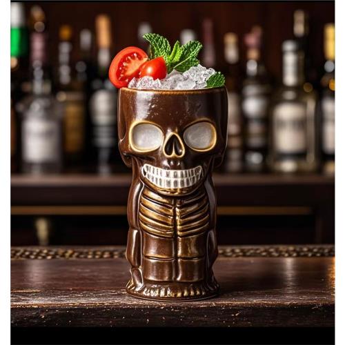 金質酒具骷顱娃娃夏威夷水杯玻璃杯ml個性特調陶瓷杯雞尾酒杯TIKI
