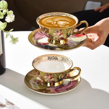 歐式骨瓷咖啡杯碟宮廷風人物咖啡杯陶瓷杯創意花茶杯高檔精緻茶杯