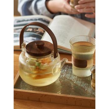 肆月英式輕奢耐熱玻璃花茶壺套裝水果茶壺養生茶具網紅精緻水壺杯