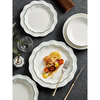 菜盤子家用2023新款高階感輕奢日式餐盤造型好看的陶瓷創意牛排盤