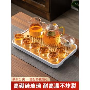 玻璃茶具套裝辦公室會客高階感現代輕奢高檔茶杯高階茶具一套茶壺