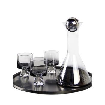 歐式創意家用水晶玻璃煙灰色醒酒器紅酒裝飾酒瓶酒具擺件酒壺套裝