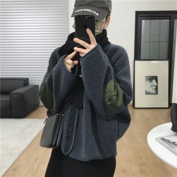 (免運)慵懶小眾羊羔毛短款加厚保暖外套