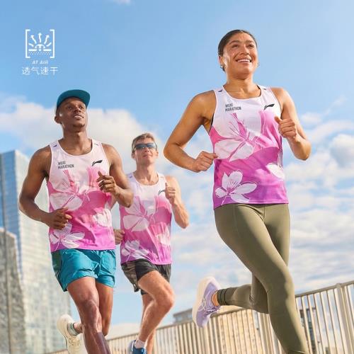 李寧錫馬背心男女款速干涼爽透氣體考訓練跑步短袖戶外運動百搭