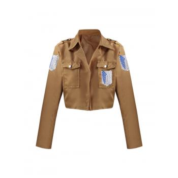 動漫cosplay進擊的巨人調查兵團/兵長/三笠/制服呢動漫外套cos服