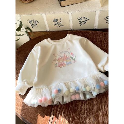 兒.童舒適可愛衛衣裙2025春季新款洋氣女寶寶卡通可愛衛衣裙子潮7