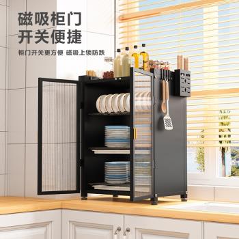 帶蓋碗架廚房碗碟置物架家用碗櫃臺面筷盤防塵收納盒多功能瀝水架