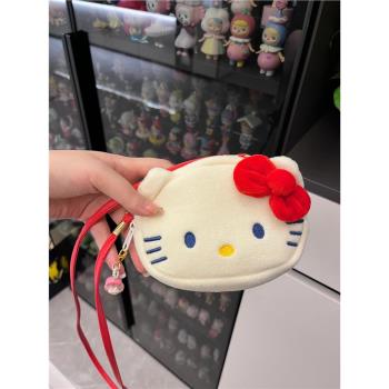 三麗鷗kitty公仔掛件玩偶小包包日本零錢包斜挎小揹包卡通收納包
