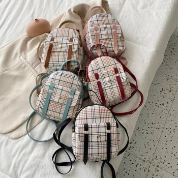 秋冬季可愛格子刺繡臘腸狗迷你手提包包女2024新款輕奢小眾斜挎包