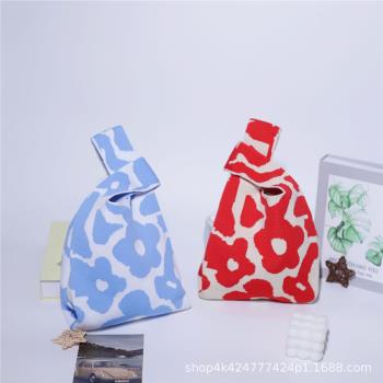 新款女單肩編織包簡約針織包托特包大容量手提包手機包女包伴手禮