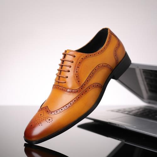 大碼復古商務皮鞋 Retro Business Dress Fashion Leather Shoes