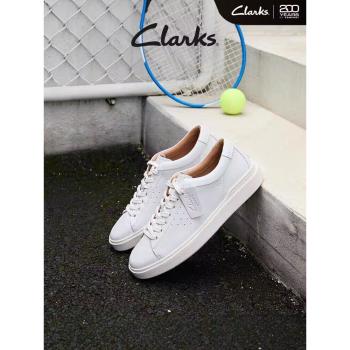 Clarks其樂男鞋真皮小白鞋春秋潮流運動鞋透氣低幫厚底休閑板鞋男