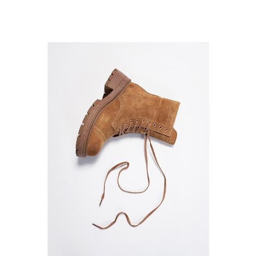 逛街暴走靴！復古反絨牛皮+豬皮墊真皮舒適馬丁靴女《OXZJ080