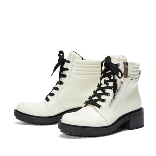 Luxury Rebel潮流時尚百搭圓頭綁帶真皮女短靴LJ420L1201ZP