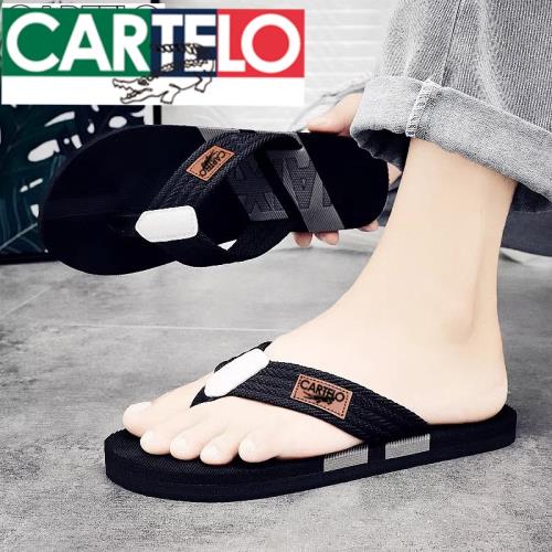 CARTEL鱷魚人字拖男士沙灘涼鞋2025新款防滑夾腳拖鞋男式夏季外穿