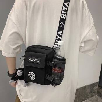 ins潮牌小挎包戶外運動水杯包便攜小包手機包男女休閑單肩斜挎包