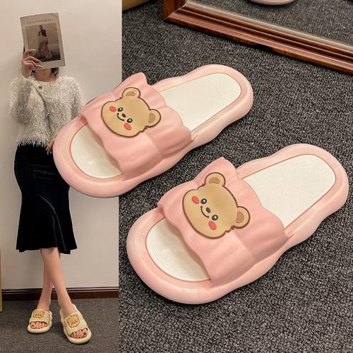2025新款黃油小熊拖鞋女夏季外穿ins網紅居家軟底室內一字拖