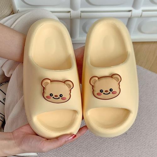 踩屎感黃油小熊面包拖鞋女夏外穿男女情侶居家eva防滑涼拖鞋 假日