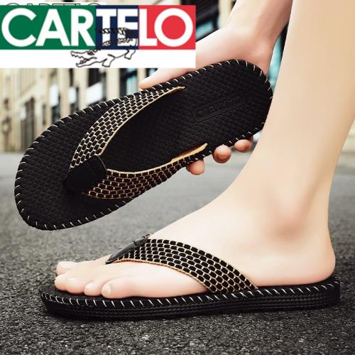 CARTEL鱷魚人字拖男式夏季男款沙灘涼鞋2025新款夾腳拖鞋男士外穿