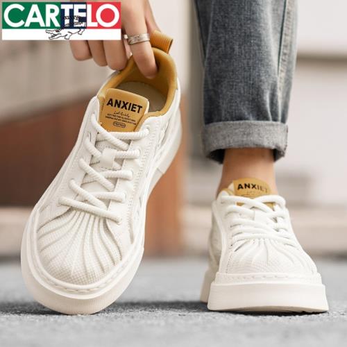 小白鞋男鞋2025新款冬季爆款百搭貝殼頭板鞋男士休閑鞋子男款潮鞋