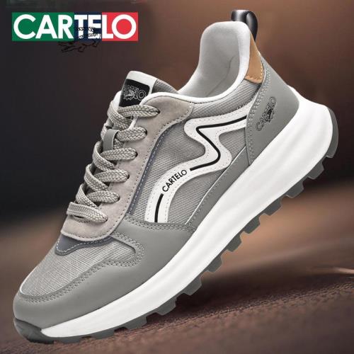 卡帝樂鱷魚男鞋2025新款春秋季透氣運動鞋百搭休閑鞋男士跑步鞋子