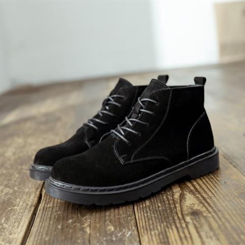 19秋冬c新款豬皮時尚大頭馬丁靴休閑保暖棉靴復古情侶潮流短靴男